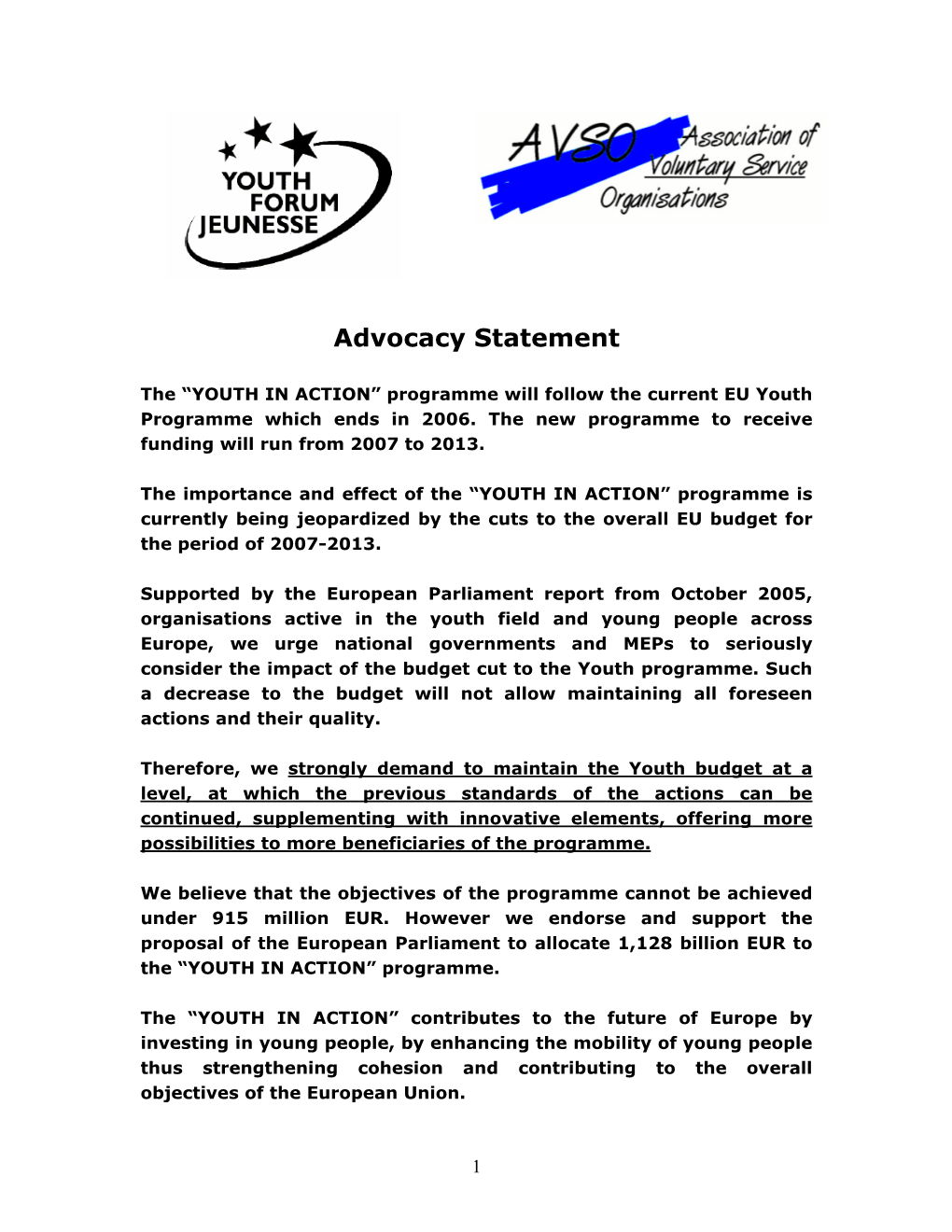 Advocacy Statement