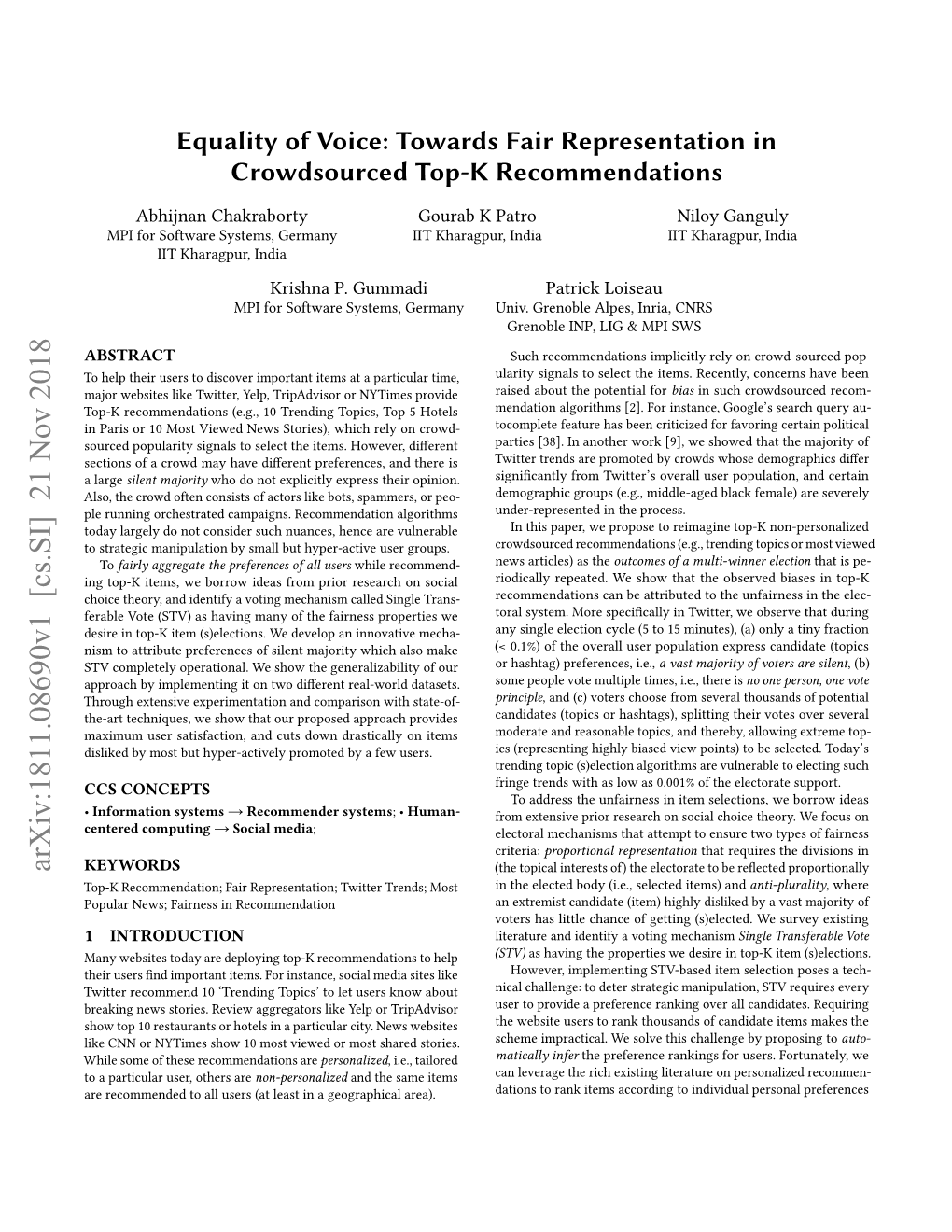 Towards Fair Representation in Crowdsourced Top-K Recommendations