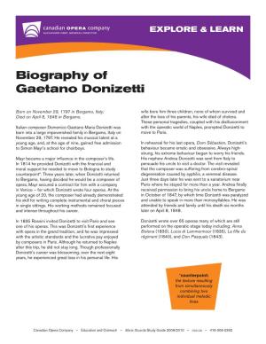 Biography of Gaetano Donizetti