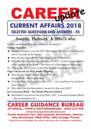 Current Affairs for Assistant Exam 5.Pmd