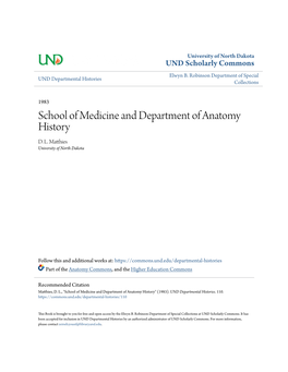 School of Medicine and Department of Anatomy History D