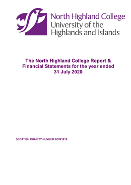Report & Financial Statements for the Year Ended 31 July 2020