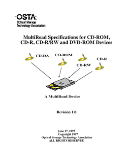 Multiread Specifications for CD-ROM, CD-R, CD-R/RW and DVD-ROM Devices