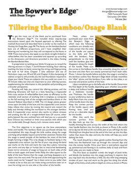Tillering the Bamboo/Osage Blank
