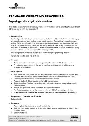 Preparing Sodium Hydroxide Solutions Nov 2016
