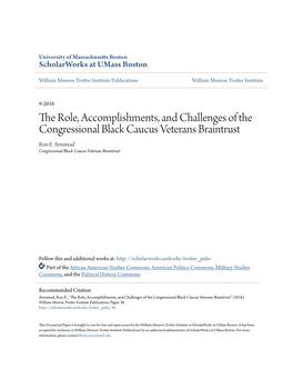 The Role, Accomplishments, and Challenges of the Congressional Black Caucus Veterans Braintrust Ron E