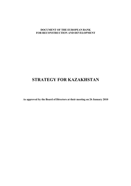 EBRD Strategy for Kazakhstan 2010