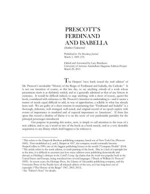Prescott's Ferdinand and Isabella