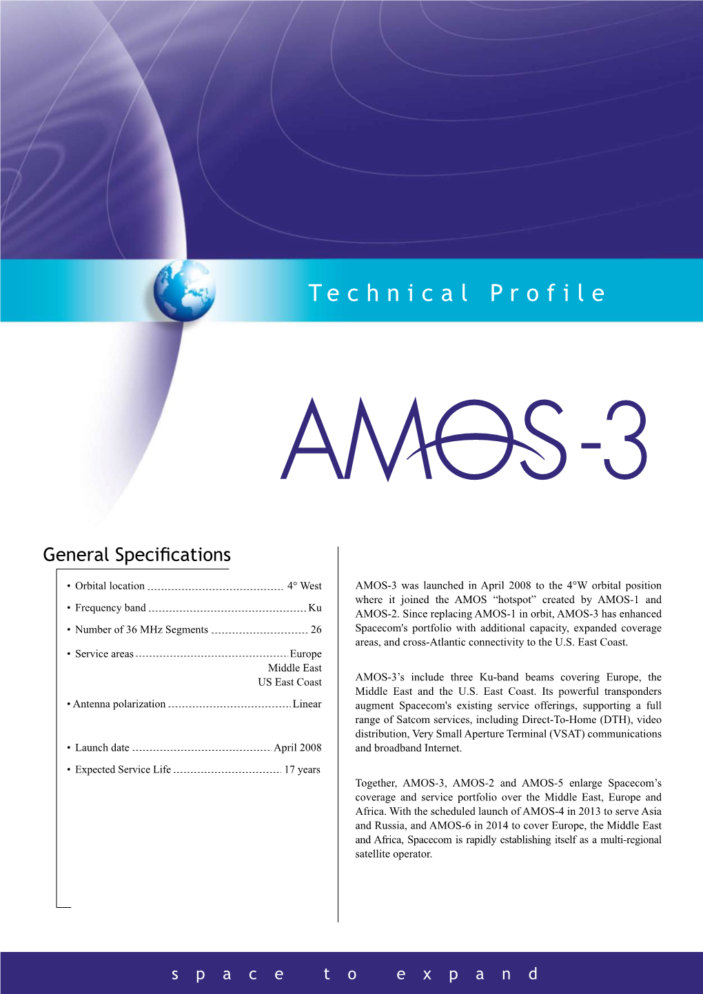 Spacecom AMOS-3 Footprints