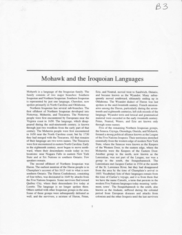 Mohawk and the Iroquoian Languages