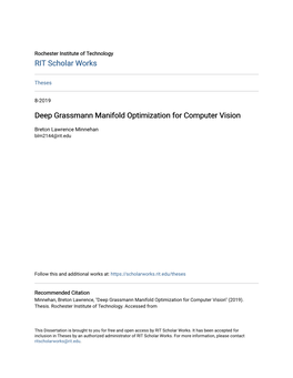 Deep Grassmann Manifold Optimization for Computer Vision