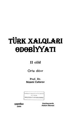 Türk Xalqları Ədəbiyyatı