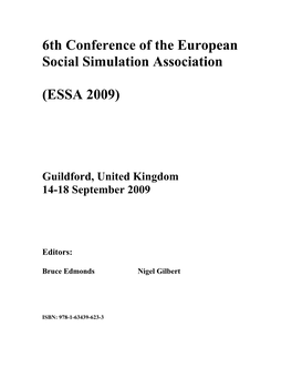 6Th Conference of the European Social Simulation Association