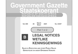 Ii Legal Notices Wetlike Kennisgewings