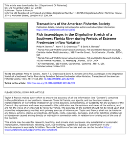 Transactions of the American Fisheries Society Fish