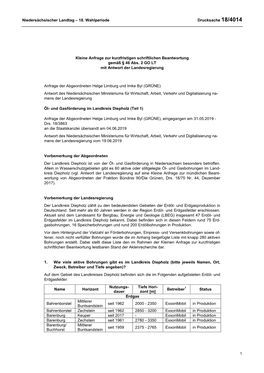 18. Wahlperiode Drucksache 18/4014 1 Kleine Anfrage Zur Kurzfristigen