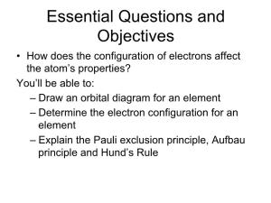 Essential Questions and Objectives