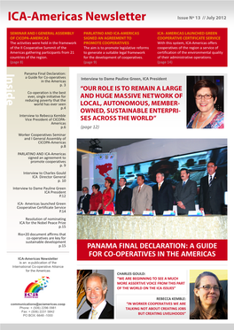 ICA-Americas Newsletter Issue Nº 13 // July 2012