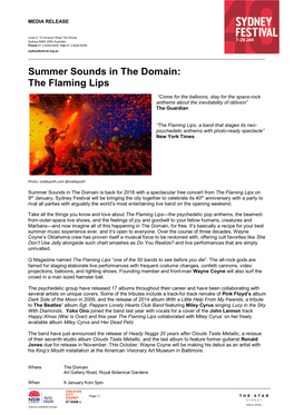 Summer Sounds in the Domain: the Flaming Lips