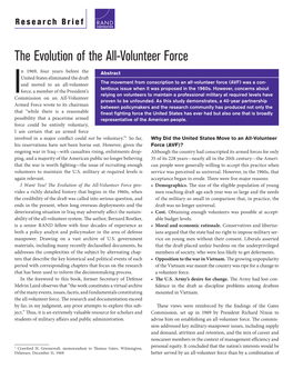 The Evolution of the All-Volunteer Force