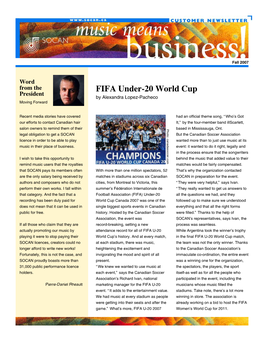 FIFA Under-20 World Cup President by Alexandra Lopez-Pacheco Moving Forward