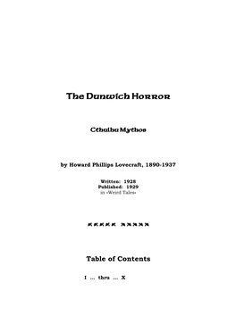 The Dunwich Horror