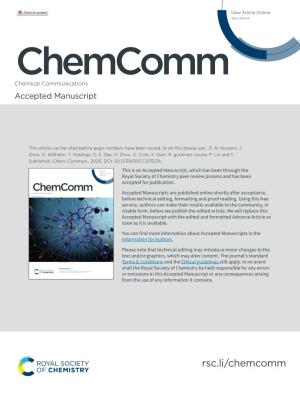 Chemcomm Chemical Communications Accepted Manuscript