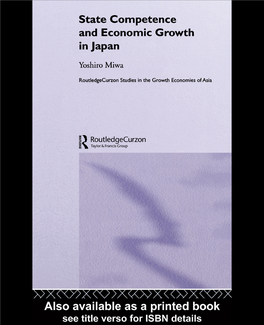 State Competance and Economic Growth in Japan