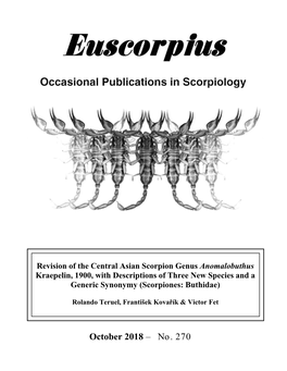 Euscorpius. 2018(270)