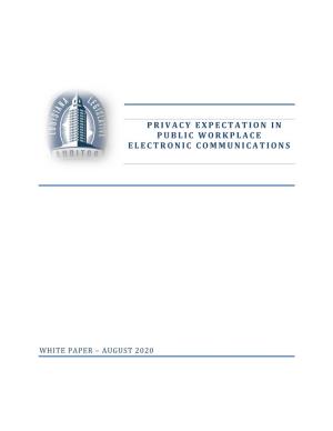 Privacy Expectation in Public Workplace Electronic Communications