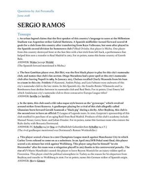 Sergio RAMOS Tossups 1
