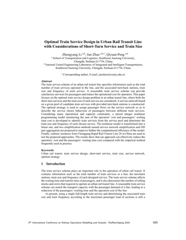 Optimal Train Service Design in Urban Rail Transit Line with Considerations of Short-Turn Service and Train Size