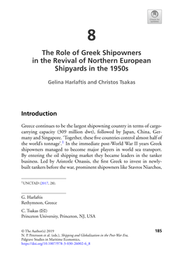 The Role of Greek Shipowners in the Revival of Northern European Shipyards in the 1950S