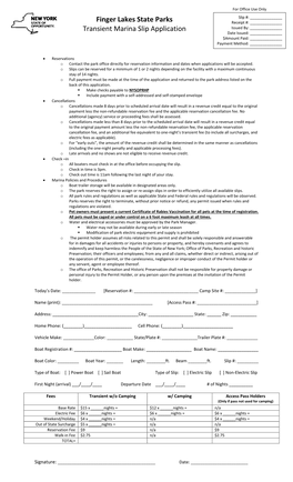2015 Finger Lakes Region Transient Slip Reservation Application