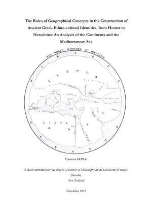 The Roles of Geographical Concepts in the Construction of Ancient Greek