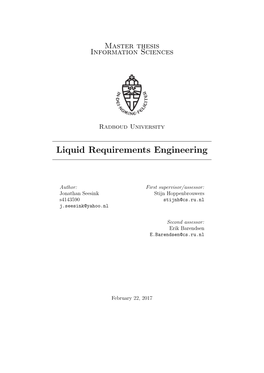Liquid Requirements Engineering