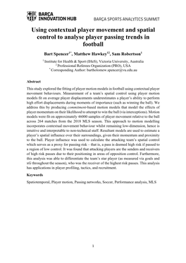 Using Contextual Player Movement and Spatial Control to Analyse Player Passing Trends in Football