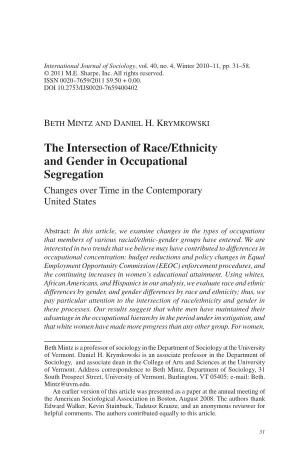 The Intersection of Race/Ethnicity and Gender in Occupational Segregation Changes Over Time in the Contemporary United States