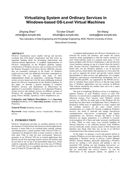 Virtualizing System and Ordinary Services in Windows-Based OS-Level Virtual Machines