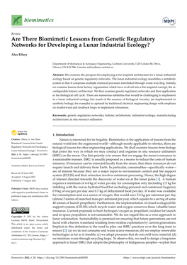 Are There Biomimetic Lessons from Genetic Regulatory Networks for Developing a Lunar Industrial Ecology?