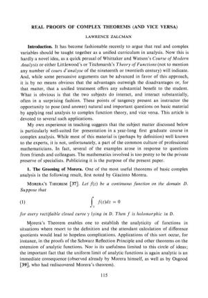 Real Proofs of Complex Theorems (And Vice Versa)