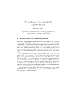 Propositional Proof Complexity an Introduction