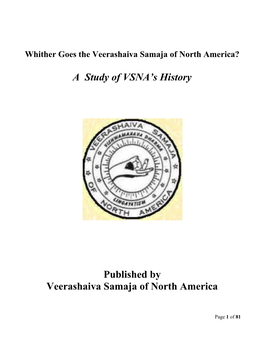 Whither Goes the Veerashaiva Samaja of North America?