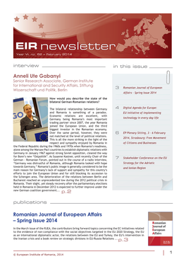 Anneli Ute Gabanyi Romanian Journal of European Affairs – Spring