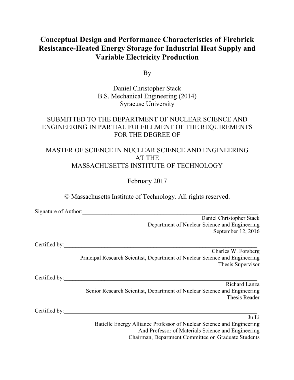 Conceptual Design and Performance Characteristics of Firebrick Resistance-Heated Energy Storage for Industrial Heat Supply and Variable Electricity Production