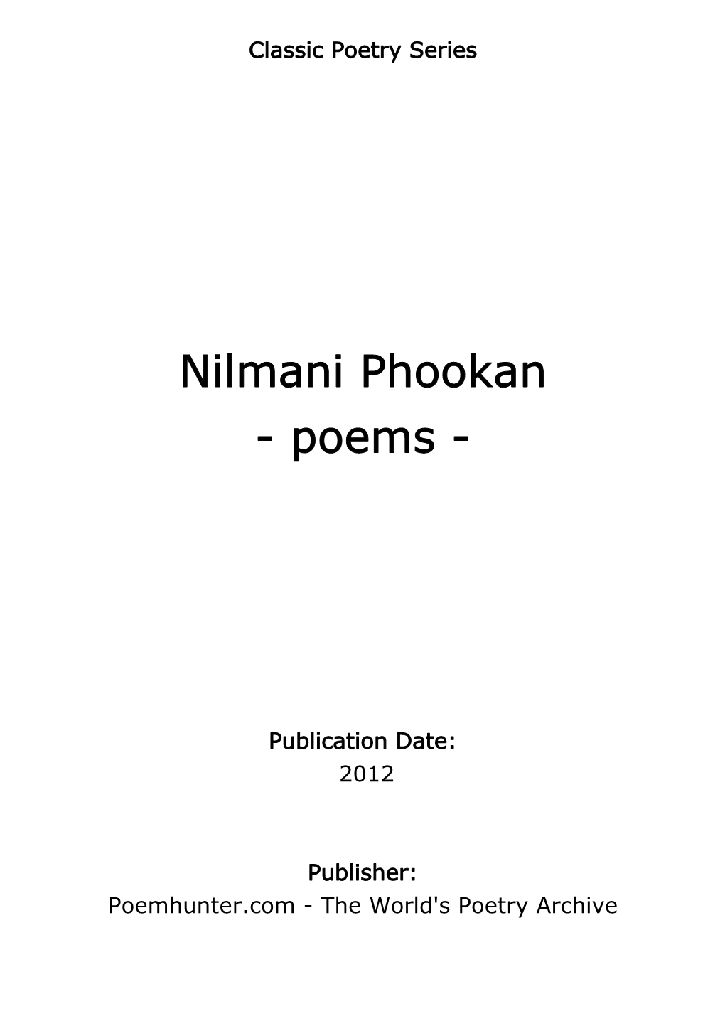 Nilmani Phookan - Poems