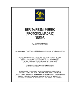 Berita Resmi Merek (Protokol Madrid) Seri-A