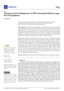 Advances in the Pathogenesis of EBV-Associated Diffuse Large B Cell Lymphoma