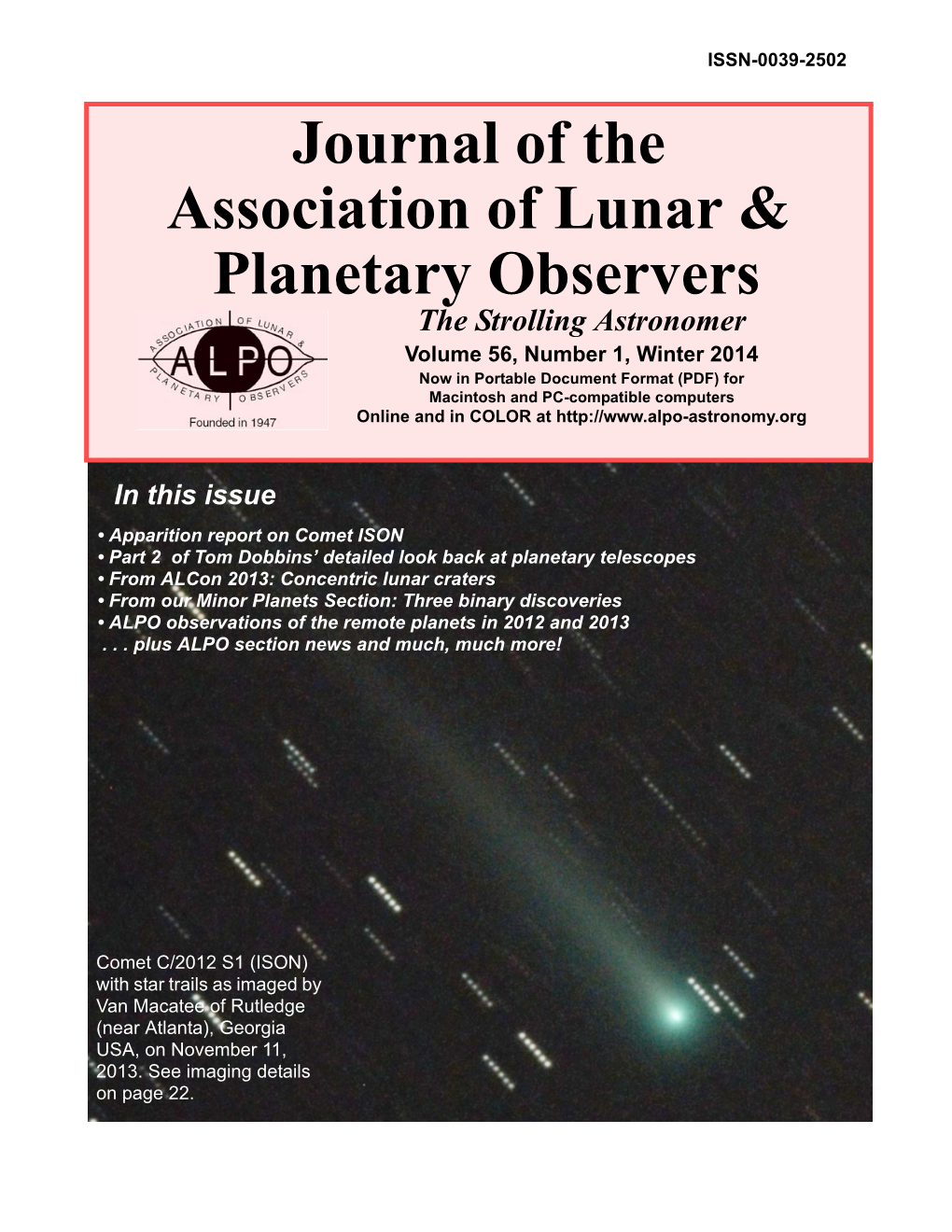 Journal of the Association of Lunar & Planetary Observers