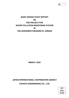 Basic Design Study Report on the Project for Water Pollution Monitoring System in the Hashemite Kingdom of Jordan